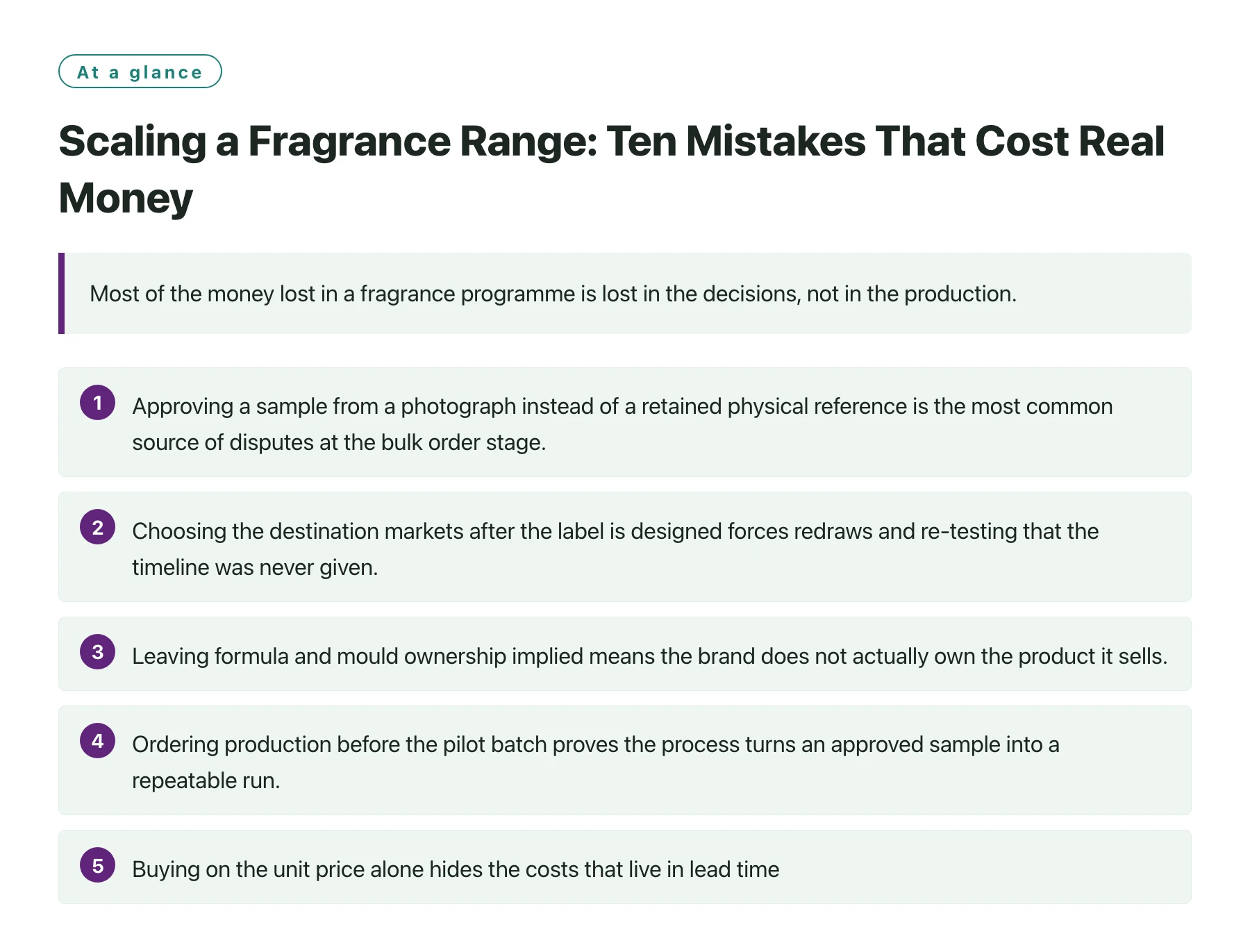 Scaling a Fragrance Range: Ten Mistakes That Cost Real Money——全文要点速览